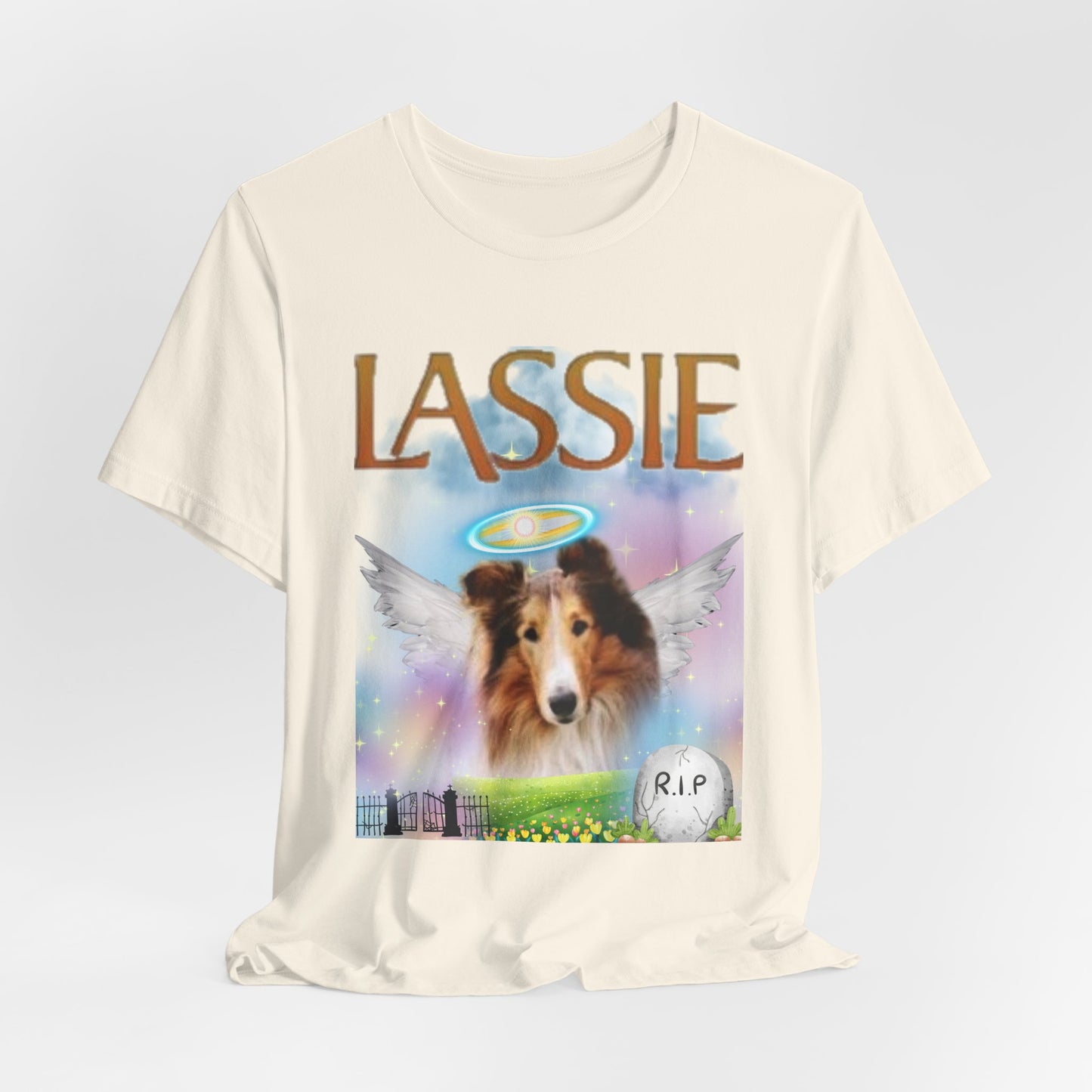 RIP Lassie T-Shirt — Navy — Rough Collie tee — SniffWaggleNWalk™