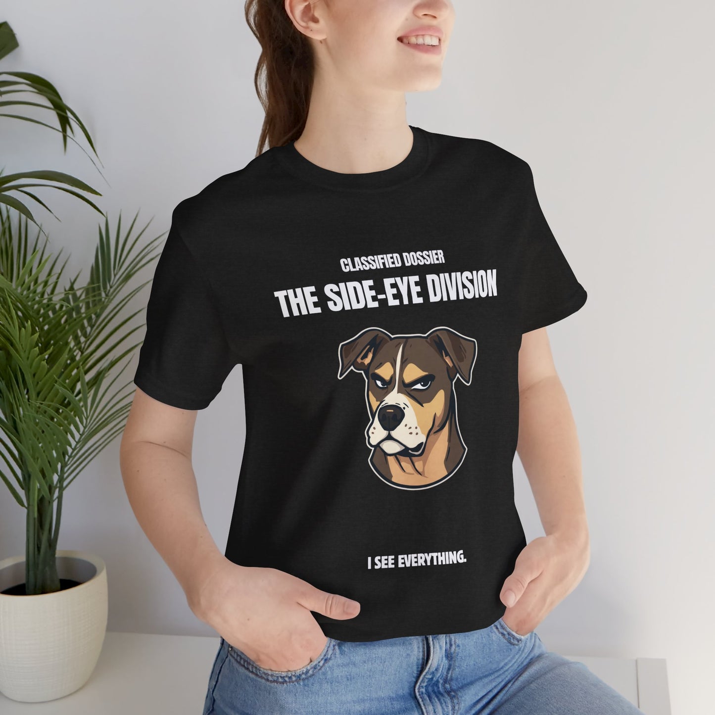 Grumpy Boxer Dog T‑Shirt — Cute Cartoon Pet Portrait Tee
