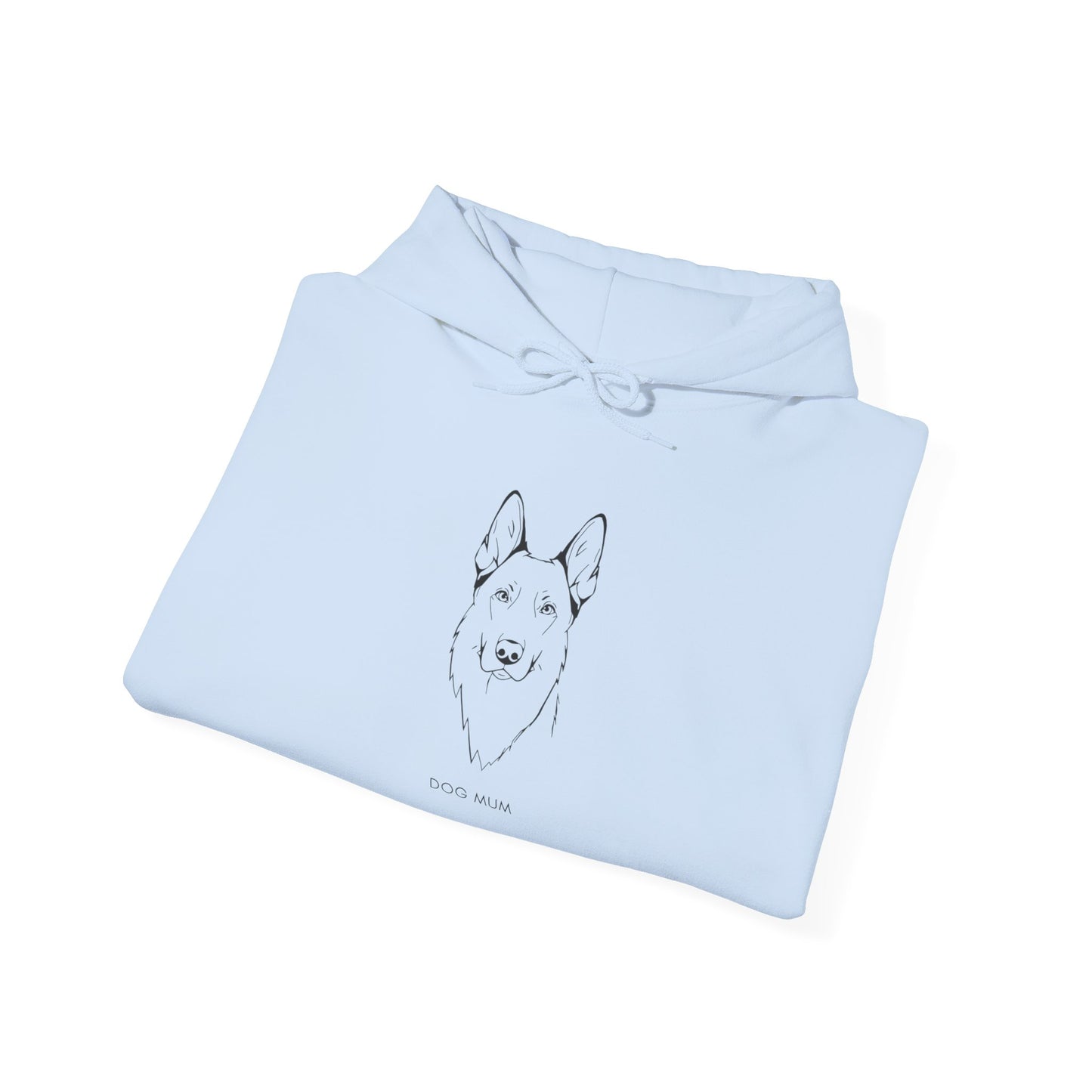 German Shepherd Dog Mum hoodie lifestyle photo, light colour