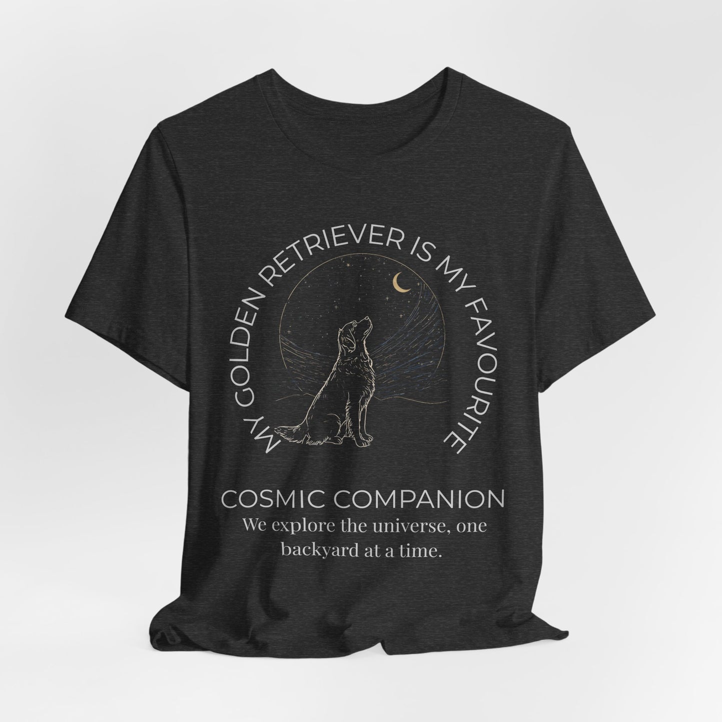 Golden Retriever Cosmic Companion Tee — "My Golden Retriever Is My Favourite" Dog Lover T‑Shirt