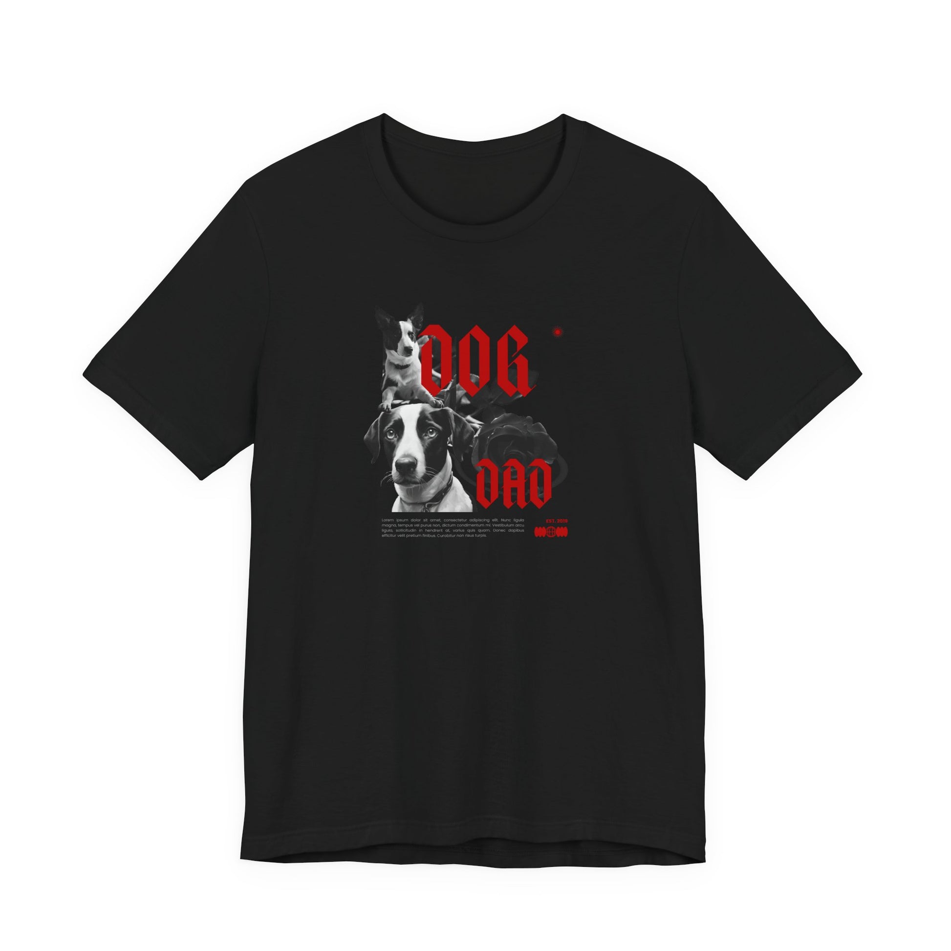 DOG DAD t-shirt in Maroon, front view