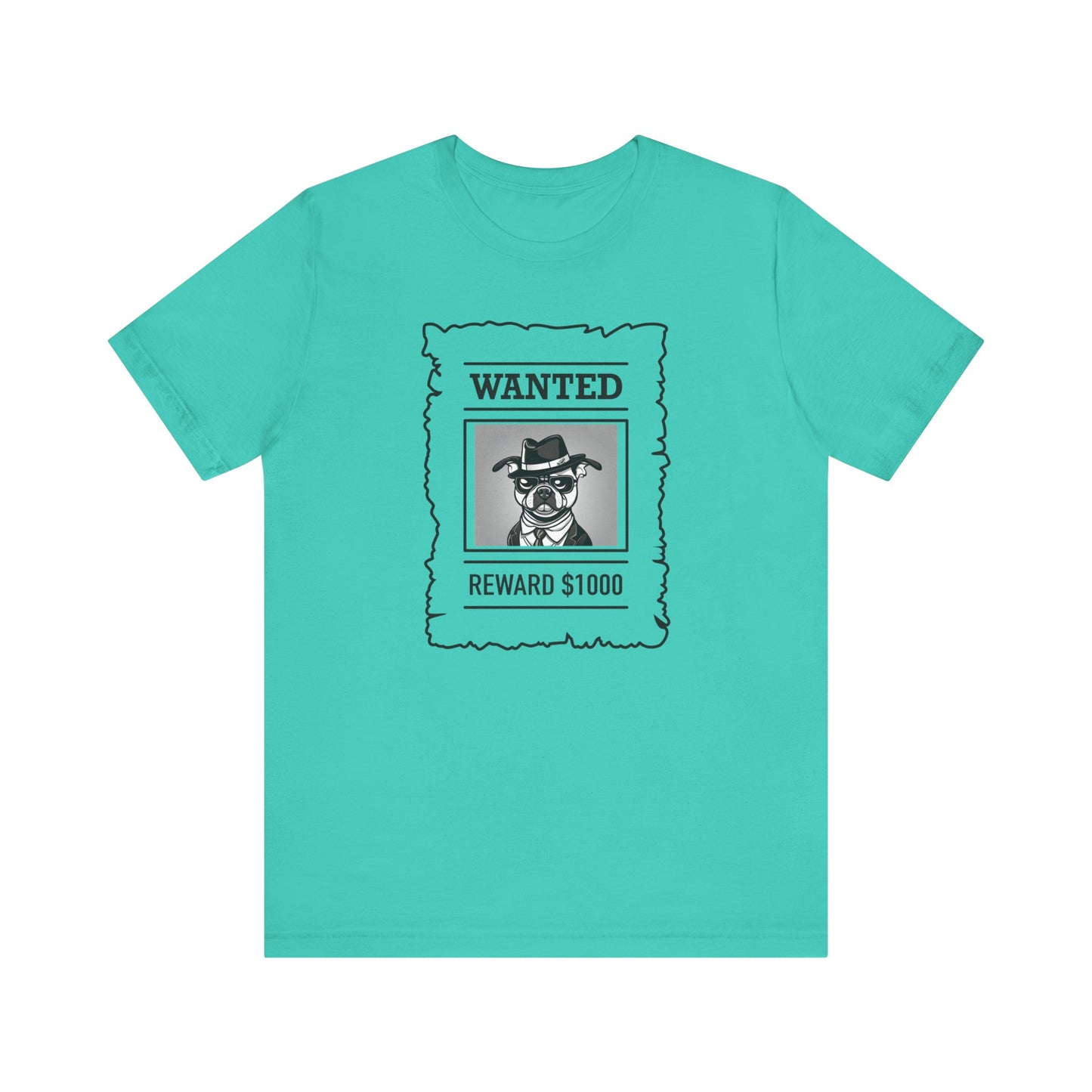 Unisex Jersey Short Sleeve "Wanted" T-shirt - Sniff Waggle And Walk