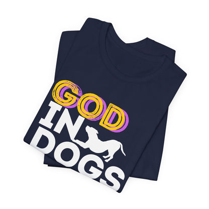 Christian dog lover t-shirt on dark colour, lifestyle