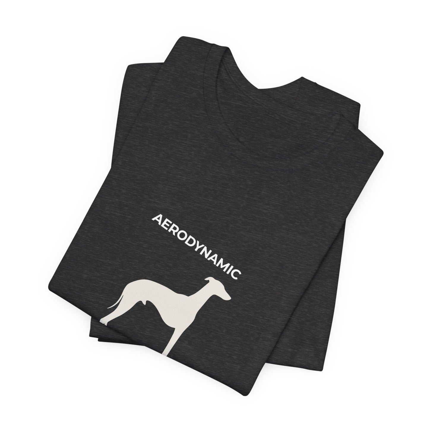 Aerodynamic Greyhound T‑Shirt — Silhouette Dog Graphic Tee (Includes "AERODYNAMIC")