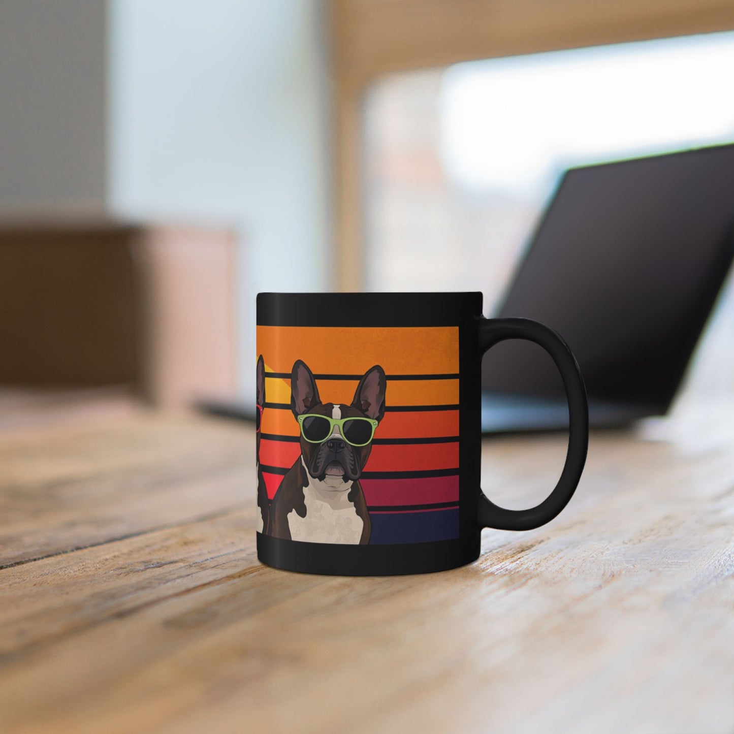 Retro staffie Sunglasses Mug — Colorful Coffee Cup (11oz/15oz)