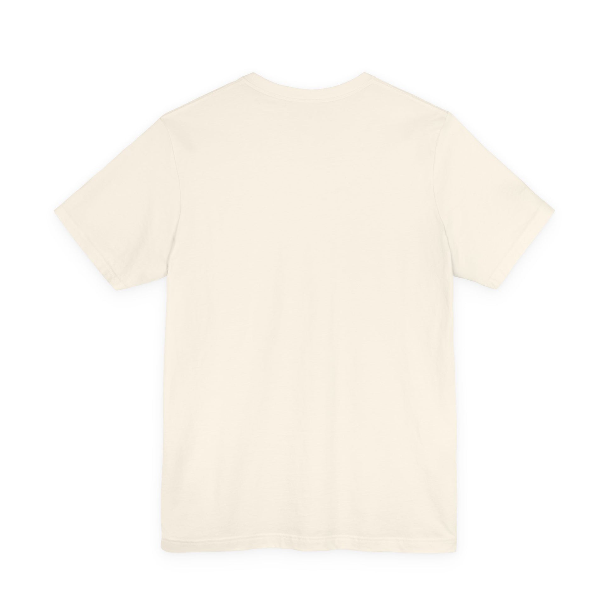 French Bulldog Baguette Natural tee — back view showing Bella+Canvas 3001 fabric and stitching — SniffWaggleNWalk™