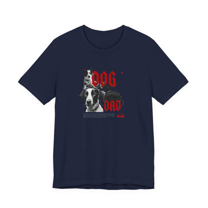 DOG DAD t-shirt in Dark Grey Heather, front view