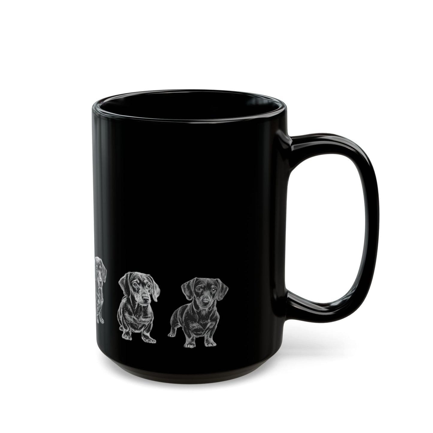 Dachshund  Black Coffee Mug – Cute Wiener Dog Line Art (11oz & 15oz)