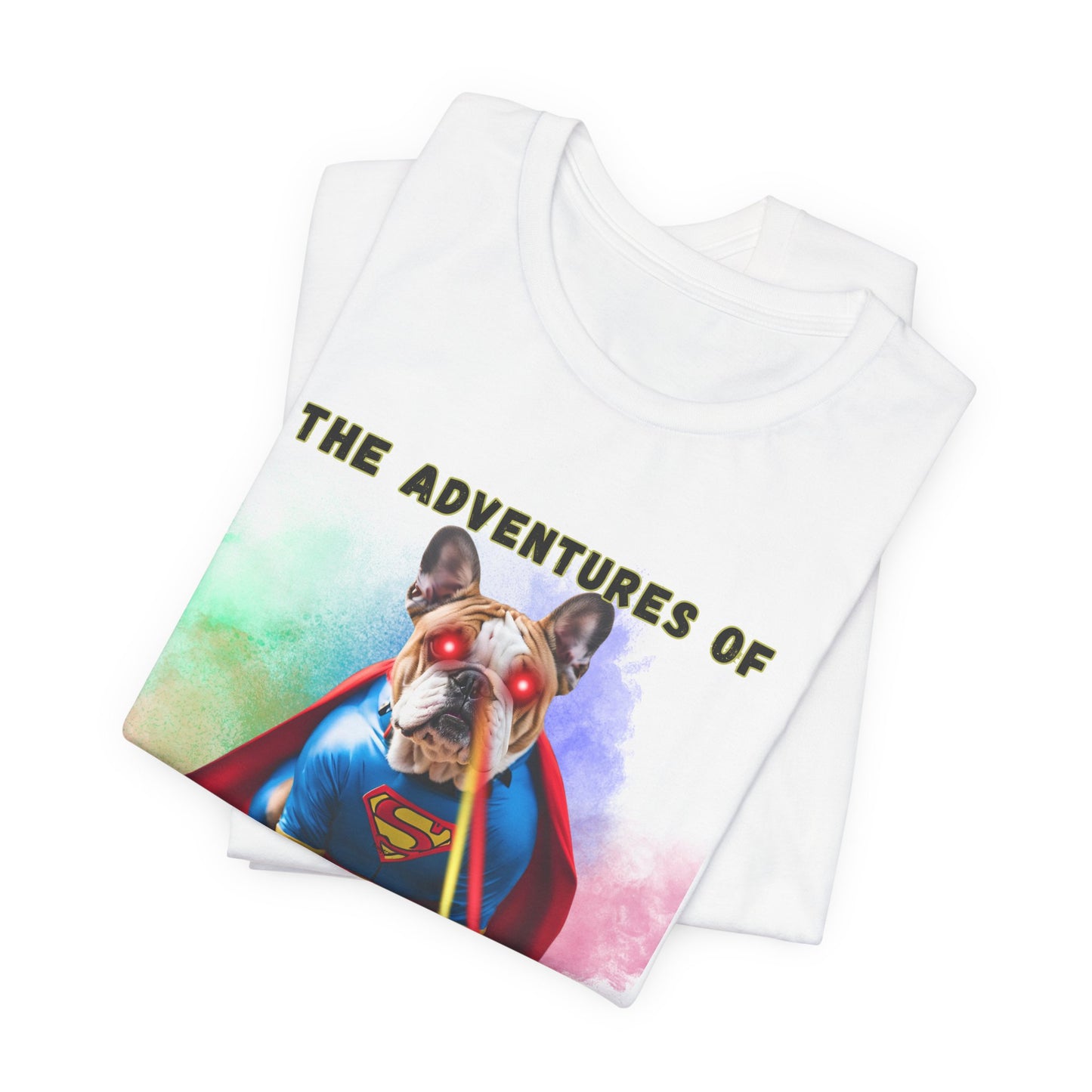 Bulldog Club Paws of Steel Navy tee — size tag and collar detail, Bella+Canvas 3001 — SniffWaggleNWalk™