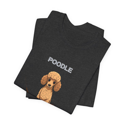 Poodle Fishing Buddy t-shirt, neckline and seam detail
