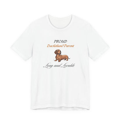 Proud Dachshund Parent Yellow t-shirt front view