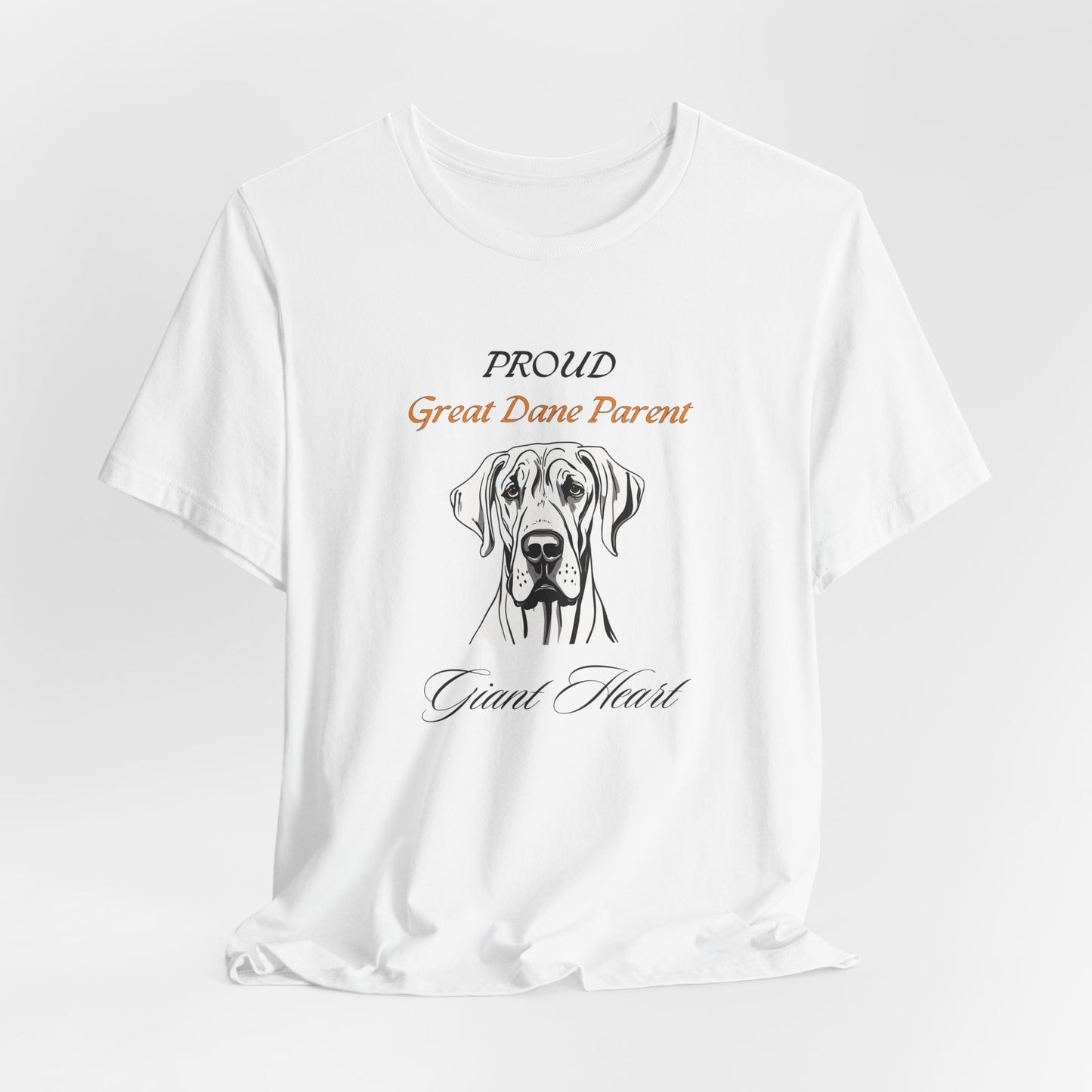 Proud Great Dane Parent t-shirt in White, flat lay