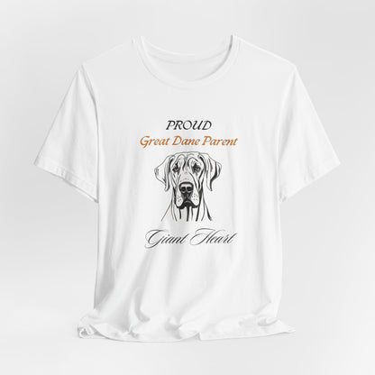 Proud Great Dane Parent t-shirt in White, flat lay