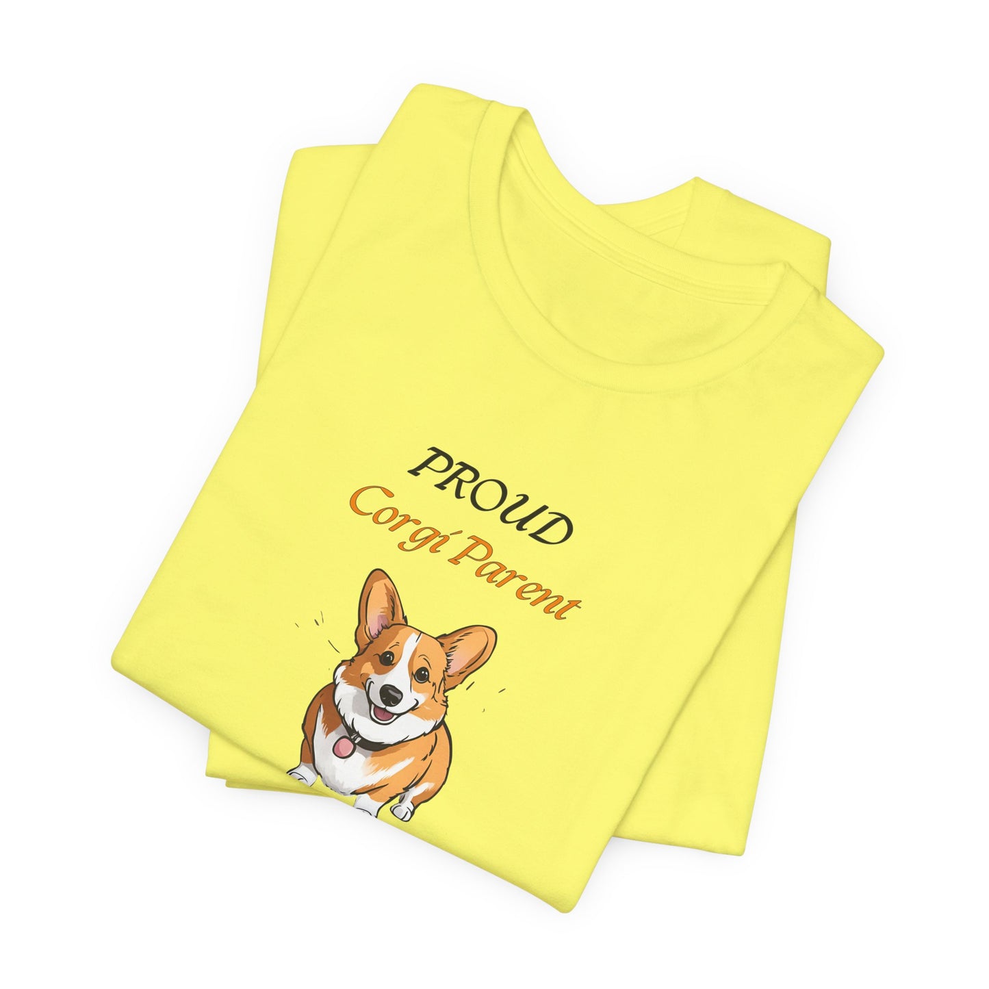 Proud Corgi Parent t-shirt sleeve and neckline detail