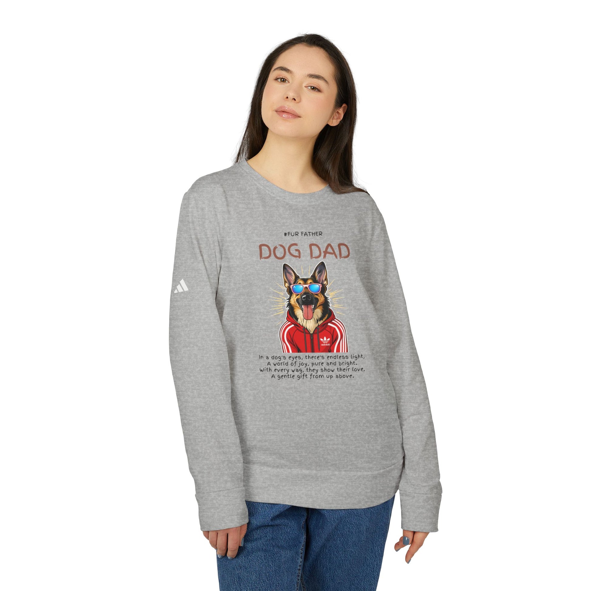 Dog Dad Adidas A434 T-Shirt — White — dog owner performance tee — SniffWaggleNWalk™