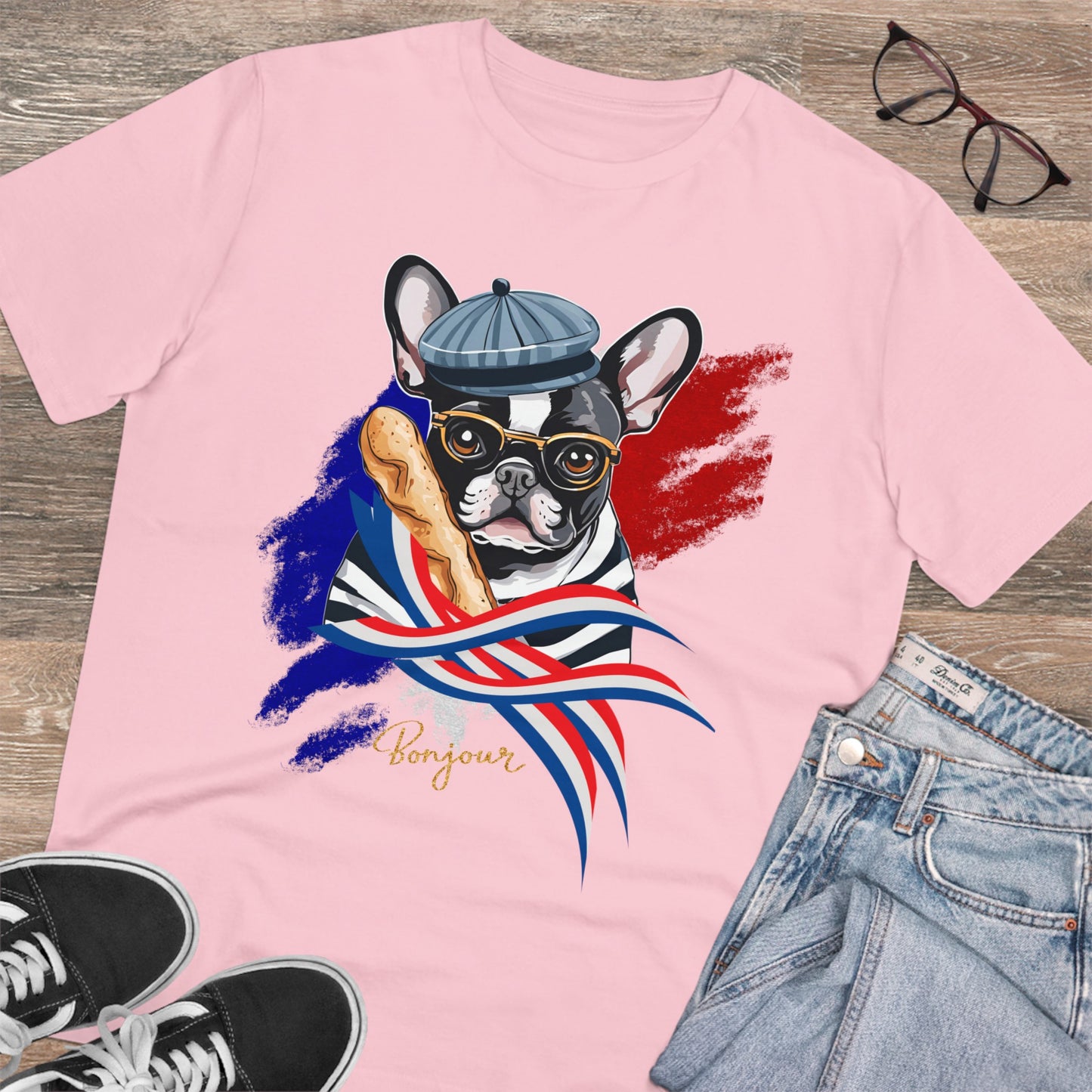 "FRENCH BULLDOG" Organic Creator T-shirt - Unisex by SniffWaggleandWalk™ - Sniff Waggle And Walk