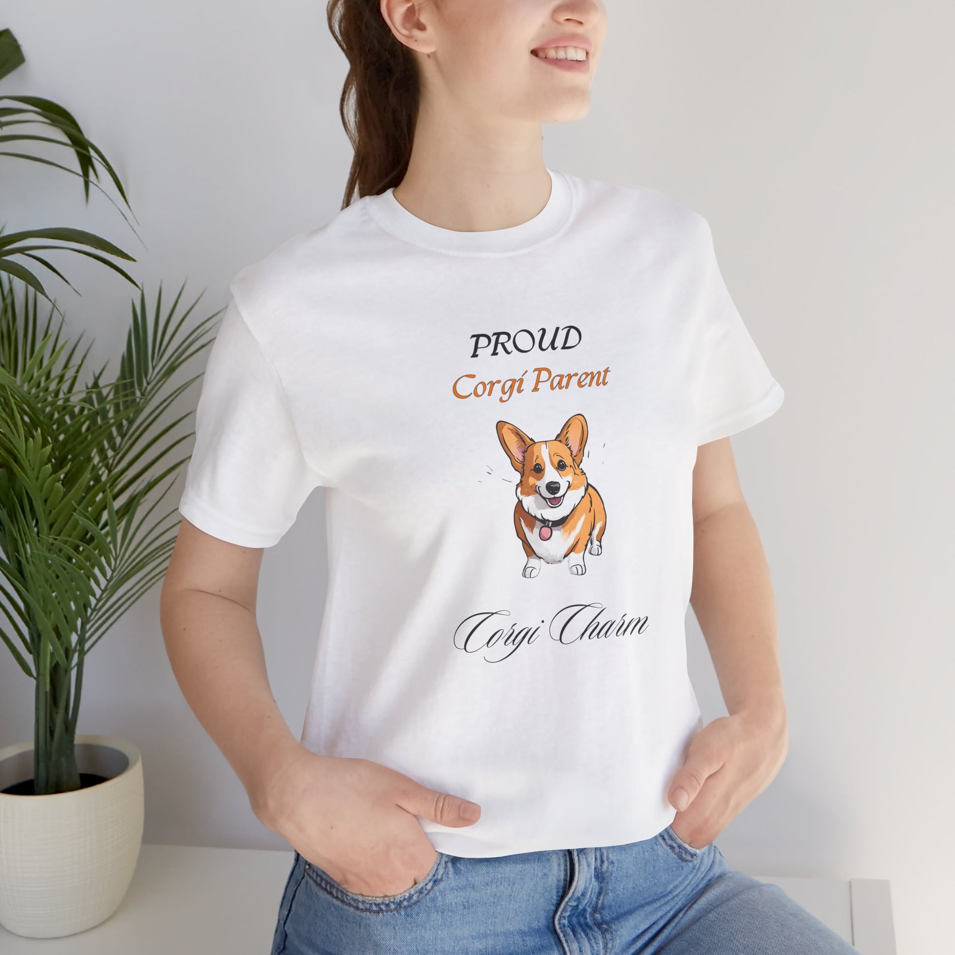 Proud Corgi Parent organic cotton t-shirt, front design