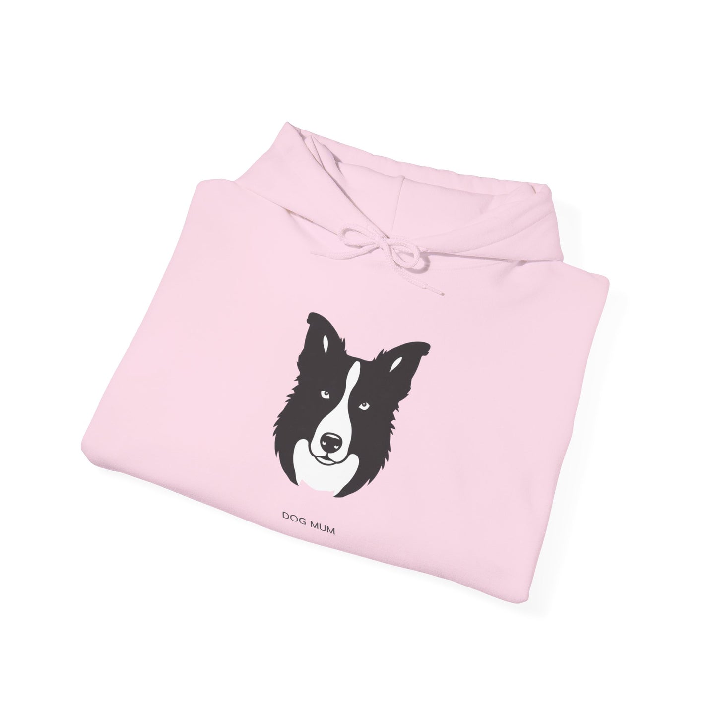 Border Collie Dog Mum line art hoodie detail view