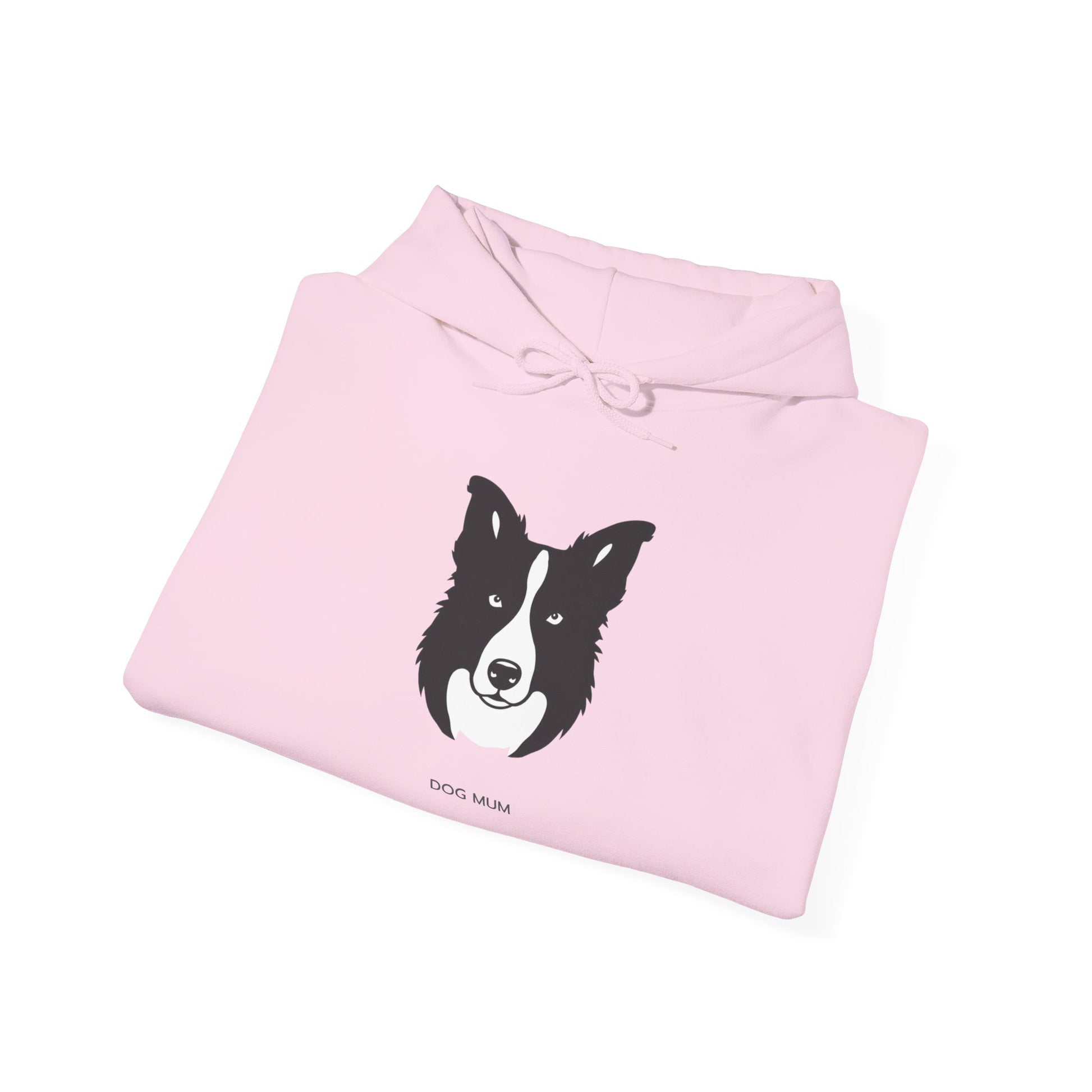 Border Collie Dog Mum line art hoodie detail view