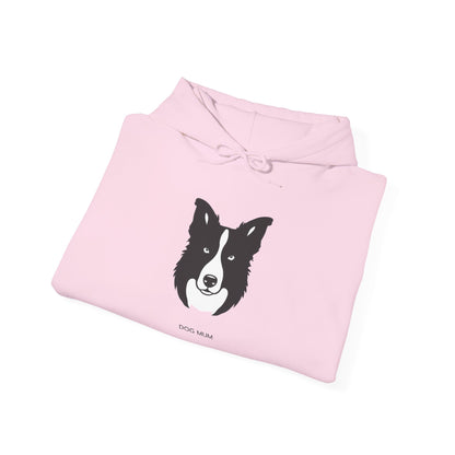 Border Collie Dog Mum line art hoodie detail view
