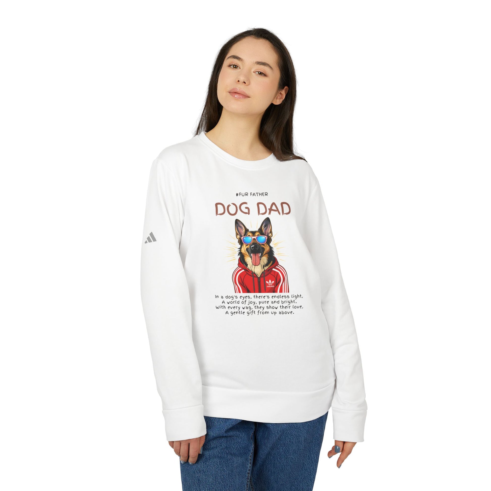Dog Dad Adidas A434 T-Shirt — White — dog dad gift — SniffWaggleNWalk™
