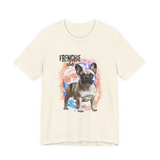 Join the Frenchie Club t-shirt in Pink — bold Frenchie graphic, unisex fit XS–5XL
