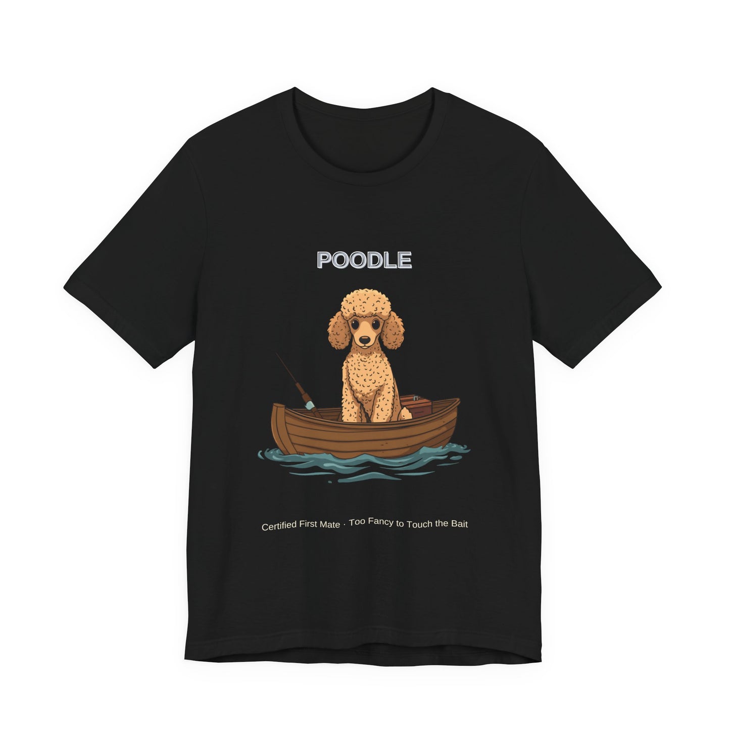 Poodle Fishing Buddy t-shirt, back view