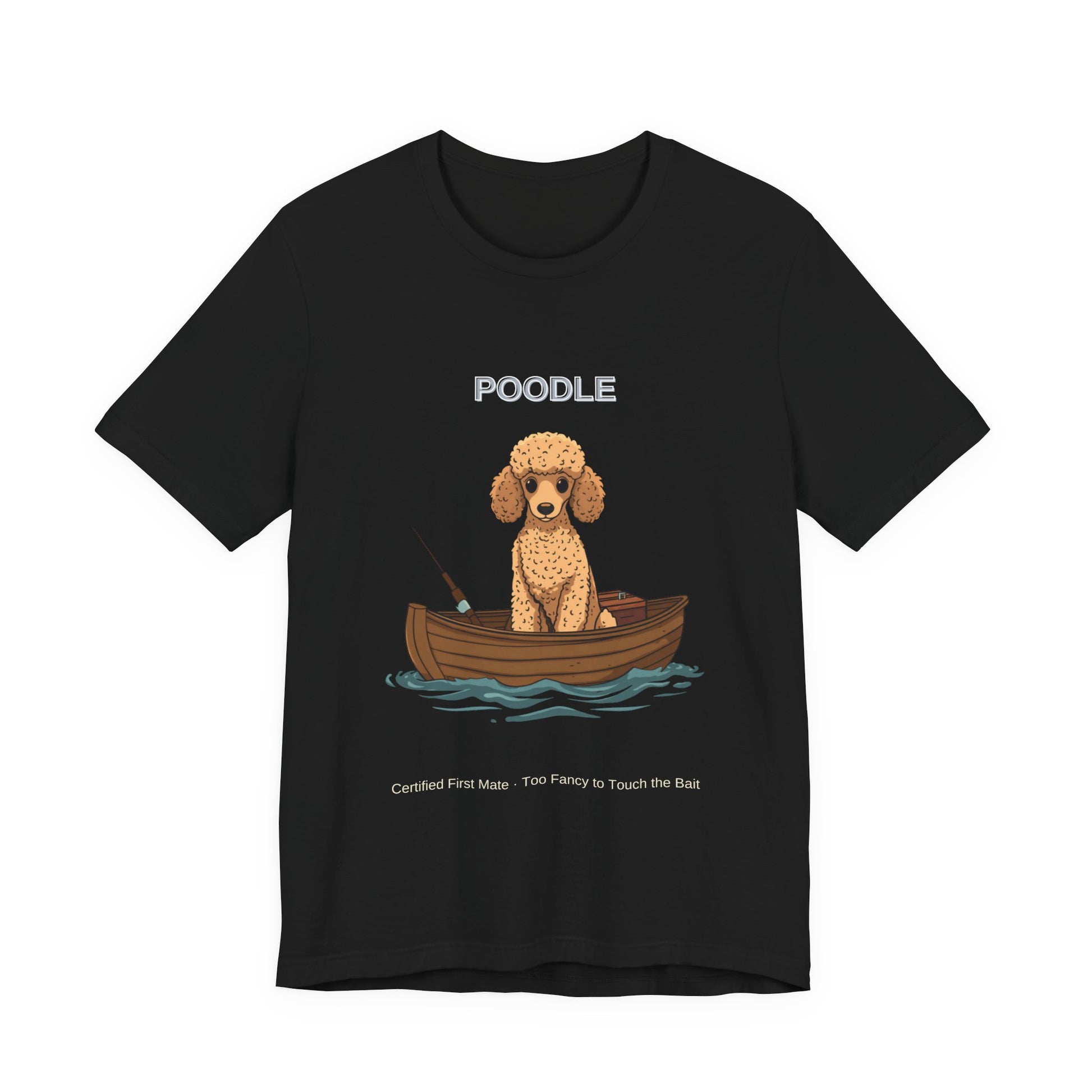 Poodle Fishing Buddy t-shirt, back view