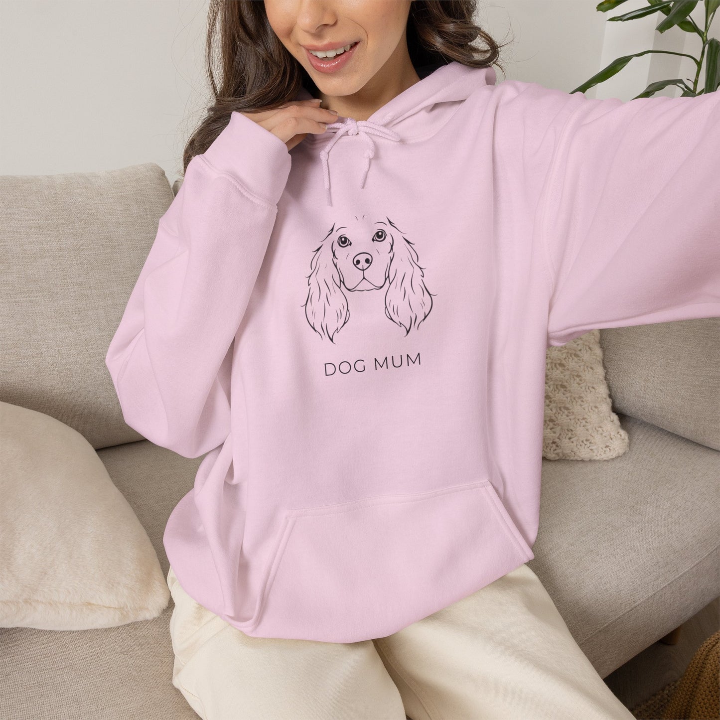 Cocker Spaniel Dog Mum hoodie hood detail