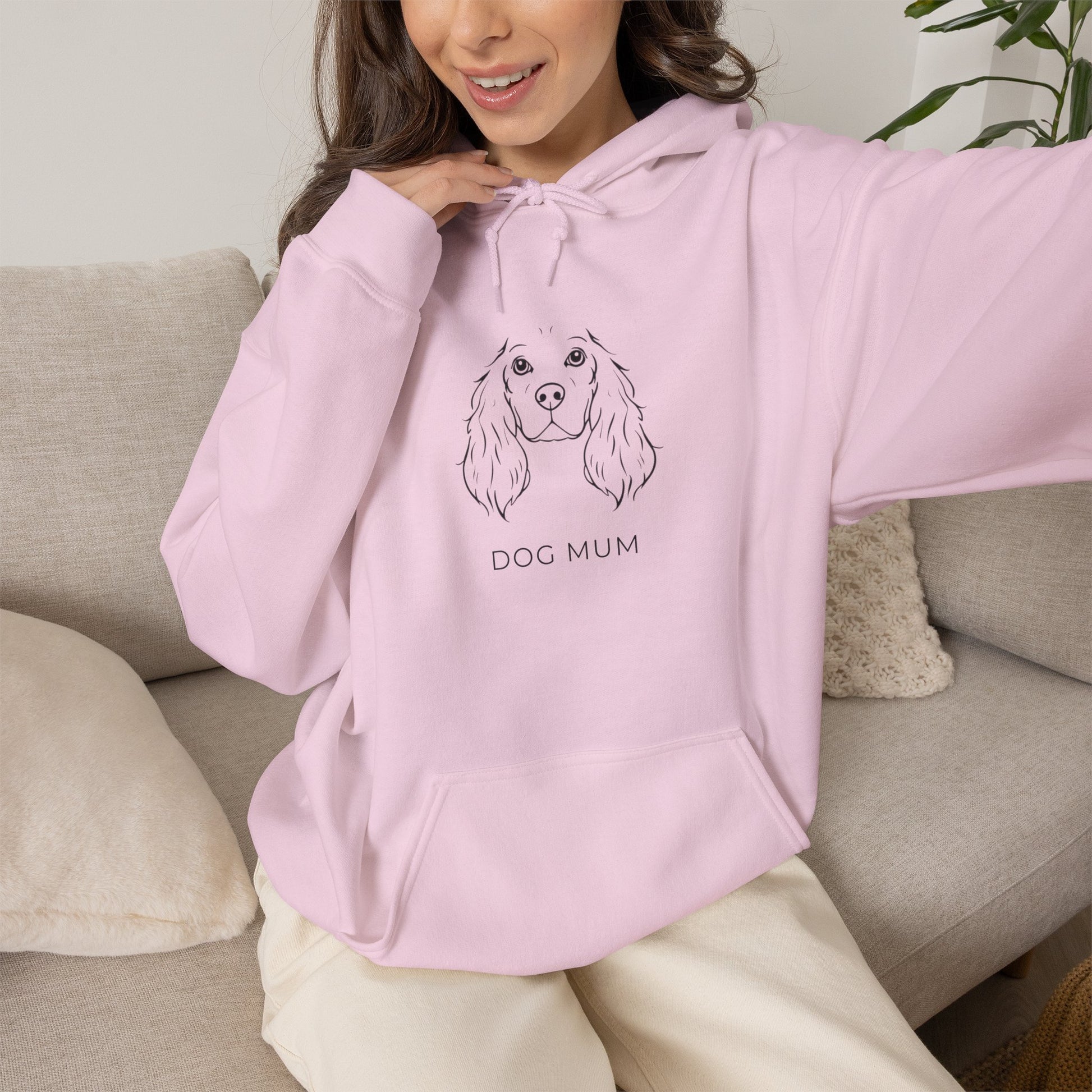 Cocker Spaniel Dog Mum hoodie hood detail
