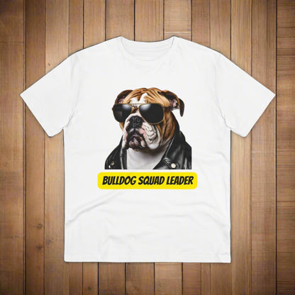 "BULLDOG SQUAD LEADER" Organic Creator T-shirt - Unisex by SniffWaggleAndWalk™ - Sniff Waggle And Walk