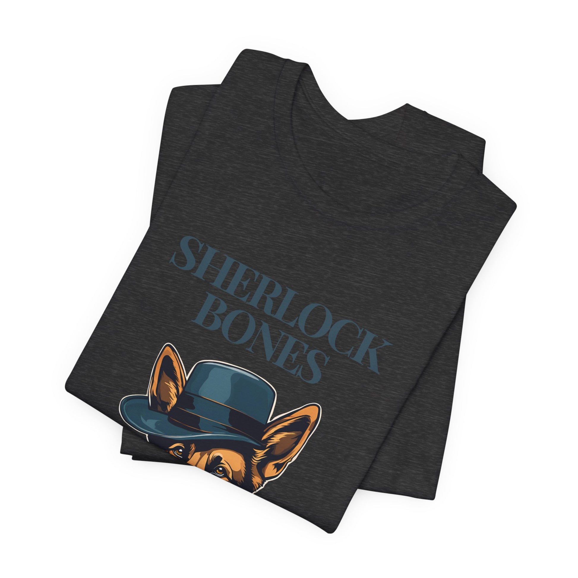 Sherlock Bones Detective Dog T-Shirt — Heather Prism Lilac — size guide — SniffWaggleNWalk™