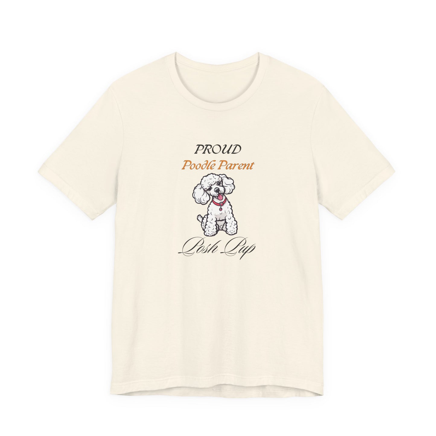 Proud Poodle Parent t-shirt in White, front view