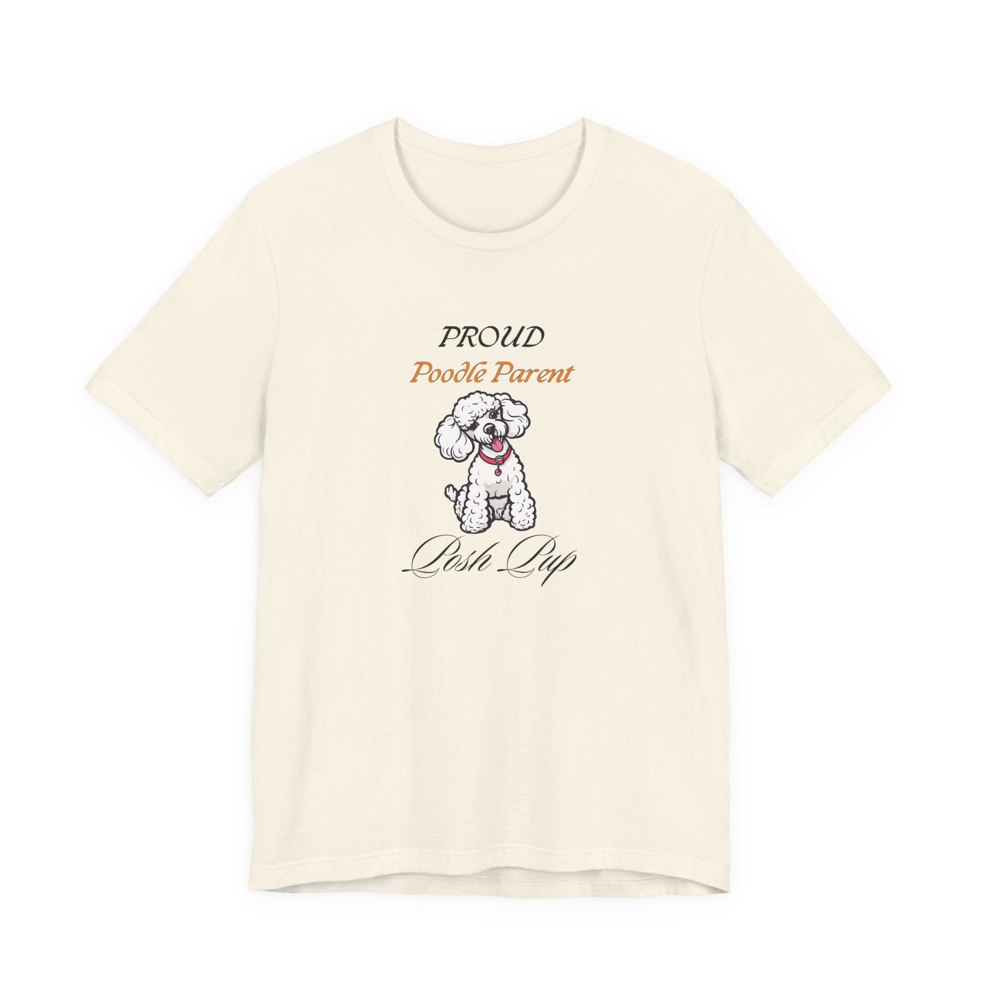 Proud Poodle Parent t-shirt in White, front view