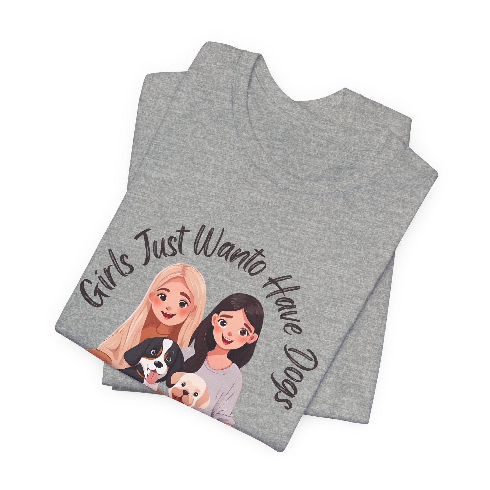 Girls Just Want to Have Dogs t-shirt styled outfit, lifestyle photo