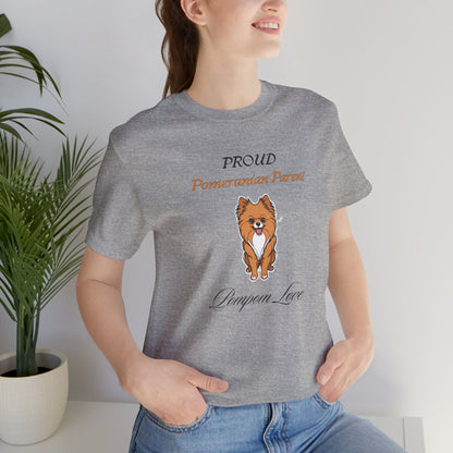 Proud Pomeranian Parent t-shirt close-up of PomPom Love print artwork