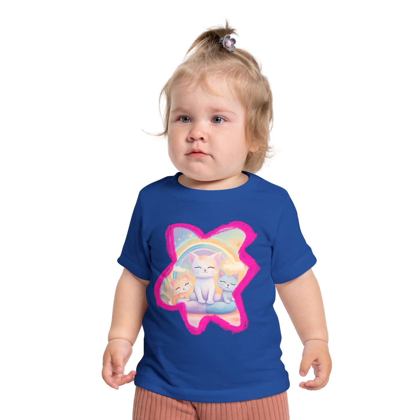 🐱 Adorable Cats & Rainbows Baby T-Shirt – Soft, Stylish & Durable! 🌈-Sniffwaggleandwalk™