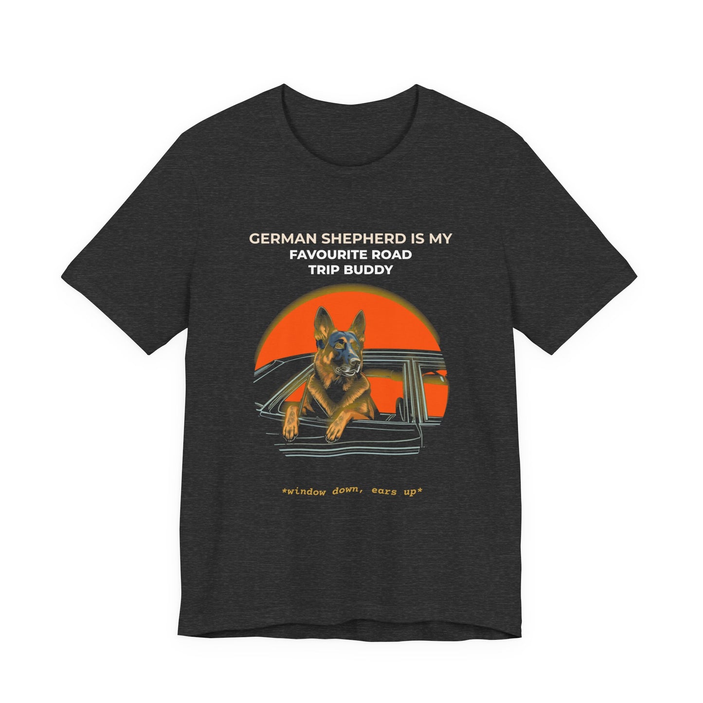 German Shepherd Road Trip T‑Shirt — "German Shepherd Is My Favourite Road Trip Buddy"