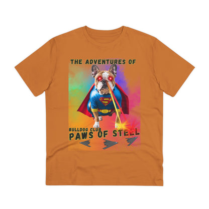 "BULLDOG CLUB PAWS OF STEEL" Organic Creator T-shirt - Unisex by SniffWaggleandWalk™ - Sniff Waggle And Walk