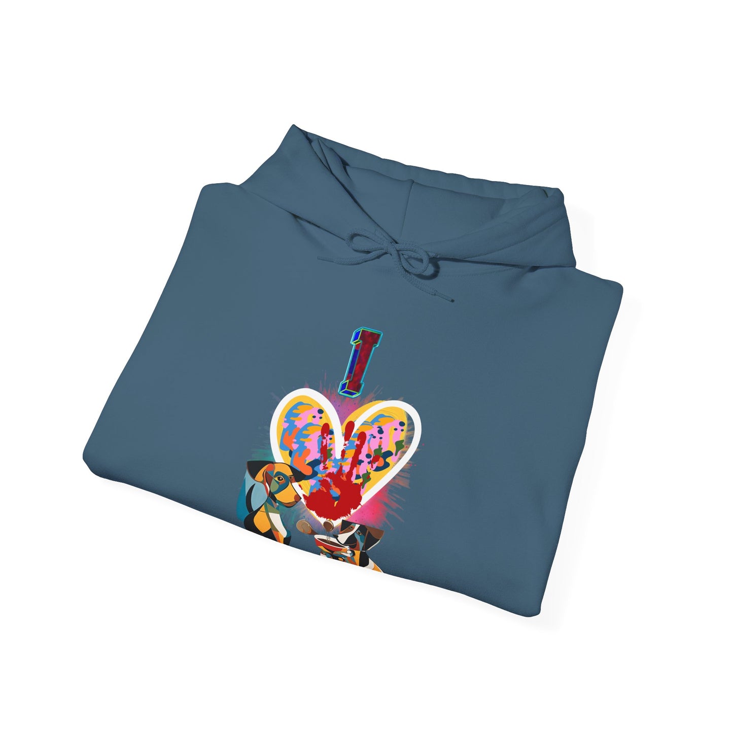 "Unisex Hoodie with Adorable 'I Love Dogs' Design"-Sniffwaggleandwalk™