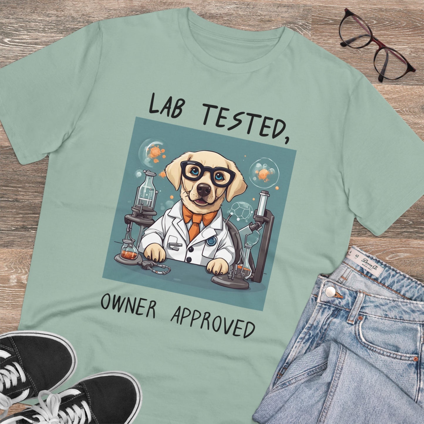 "LAB TESTED OWNER APPROVED" Organic T-shirt - Unisex by sniffwagglenwalk™ - Sniff Waggle And Walk