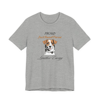 Proud Jack Russell Parent t-shirt in Natural, front view