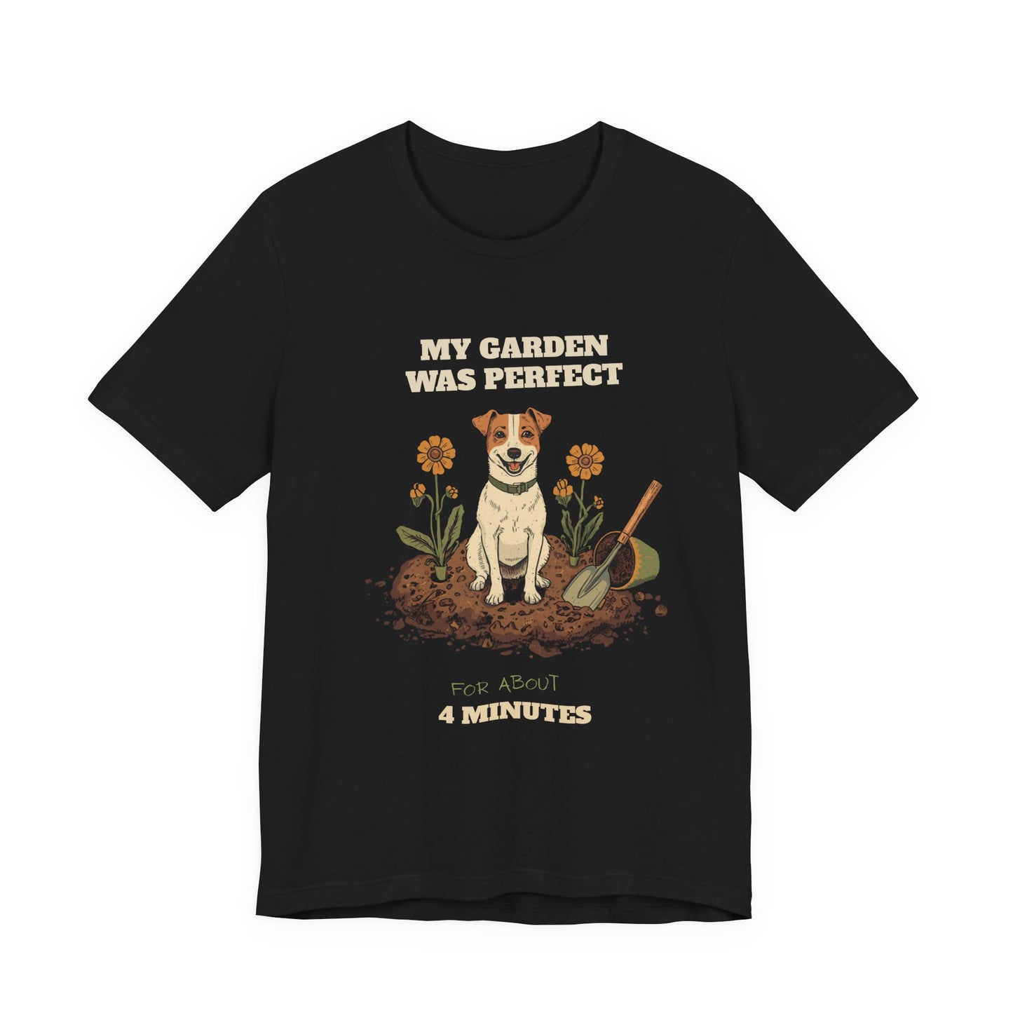 Gardening dog lover unisex tee — gift for gardeners