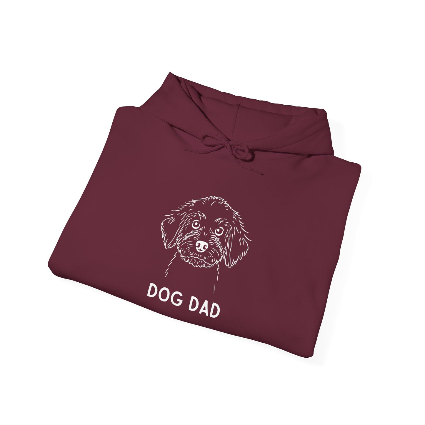 Cockapoo Dog Dad hoodie, white line art on navy
