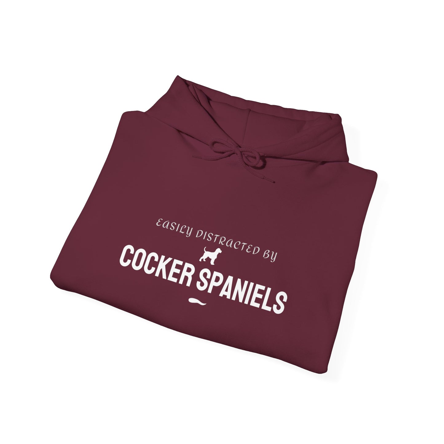Easily Distracted by Cocker Spaniels Hoodie — Funny Dog Lover Unisex Pullover