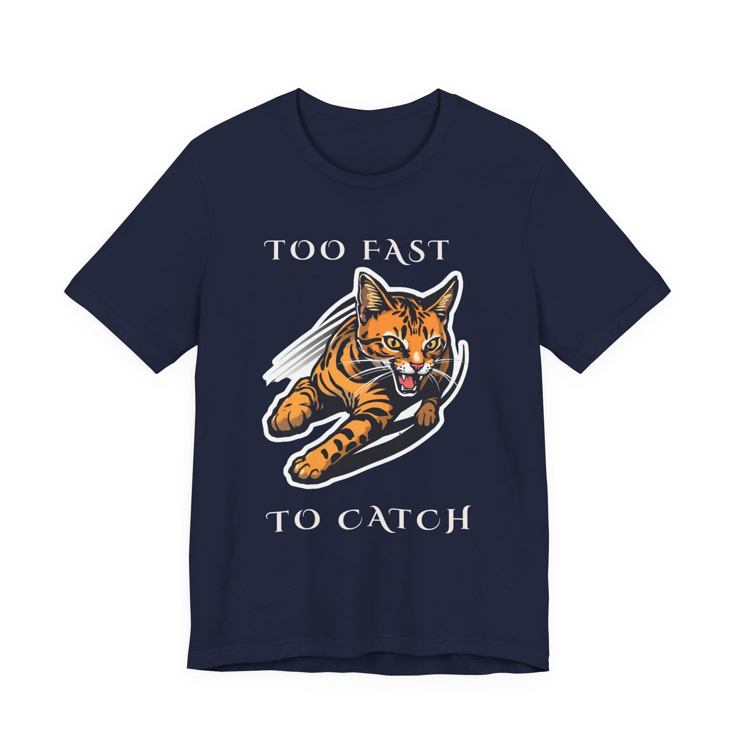 Too Fast To Catch Cat T-Shirt — Retro Racing Tiger Graphic Tee