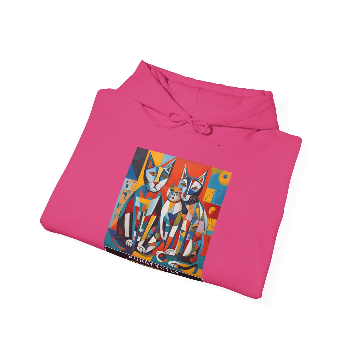 "Purrfectly Abstract" Unisex Hoodie – Artistic Comfort for Cat Lovers-Sniffwaggleandwalk™