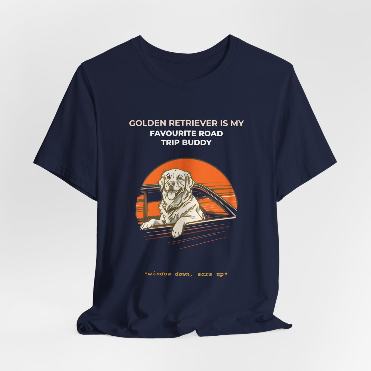 Golden Retriever Road Trip T-Shirt — "Golden Retriever Is My Favourite Road Trip Buddy"