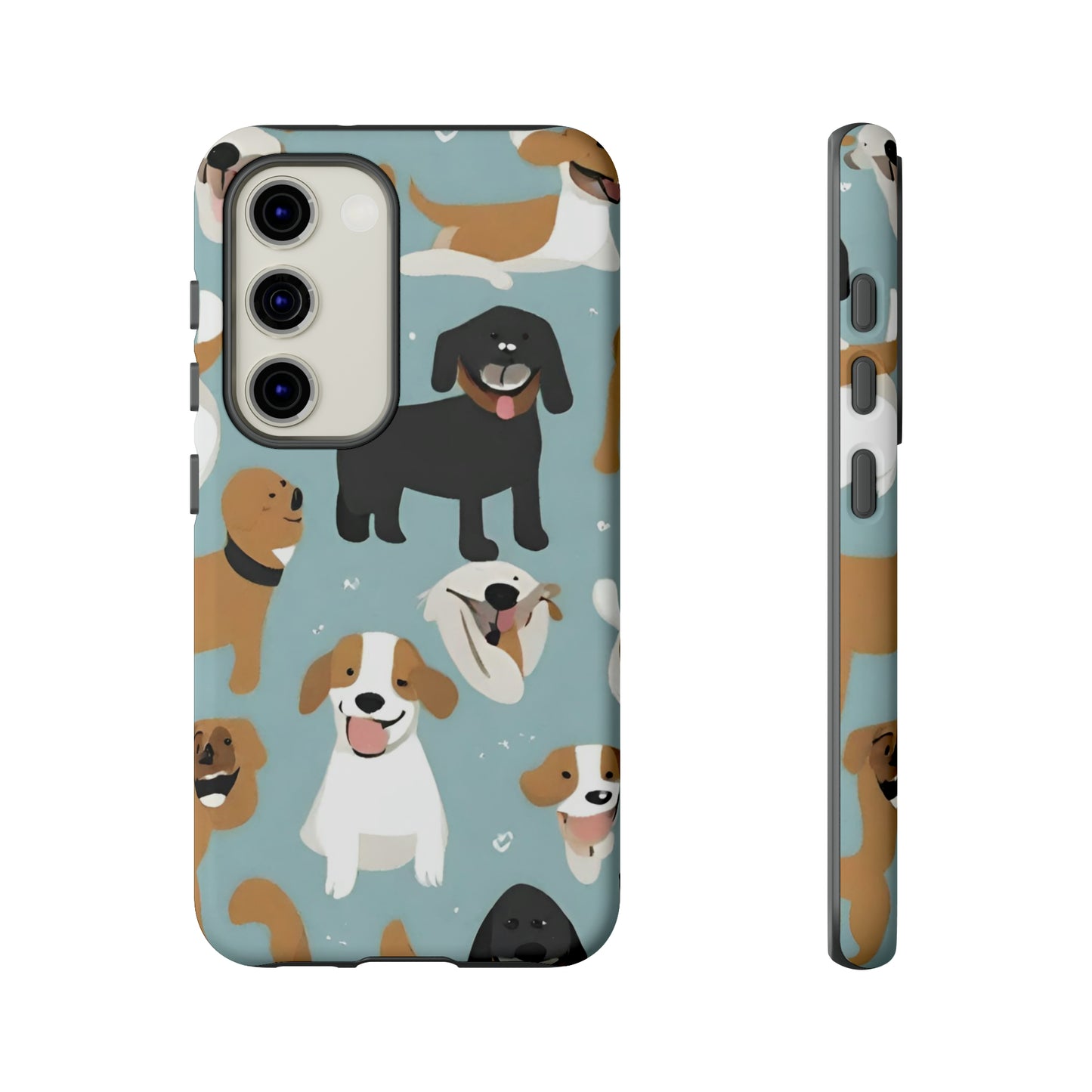 Sniffwagglendwalk™ Multi Dog Design Tough Phone Case. - Sniff Waggle And Walk