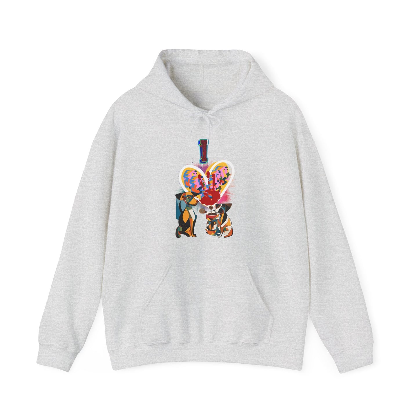 "Unisex Hoodie with Adorable 'I Love Dogs' Design"-Sniffwaggleandwalk™